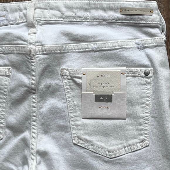 NWT Pilcro The Letterpress Stet 5 Pocket Fit Shorts 28 White Roll Cuff Stretch - Picture 4 of 10